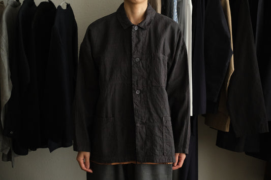 MITTAN / 薄手刺し子織ジャケット 墨黒 JK-86 / unisex
