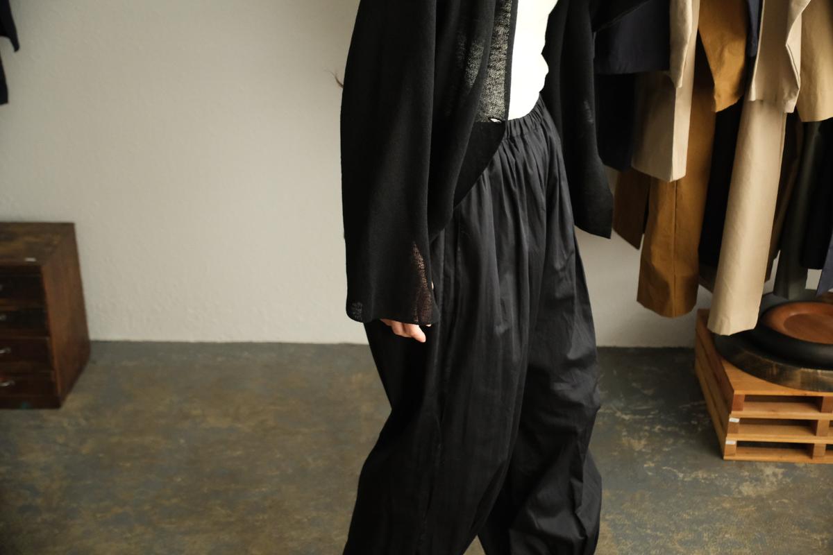enrica linen knit jacket｜BLACK