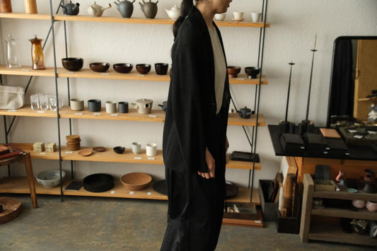 enrica linen knit jacket|BLACK