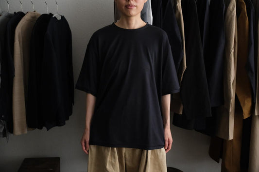 MITTAN / スーパー120’sウールスムース半袖 墨紺 T-34 / unisex