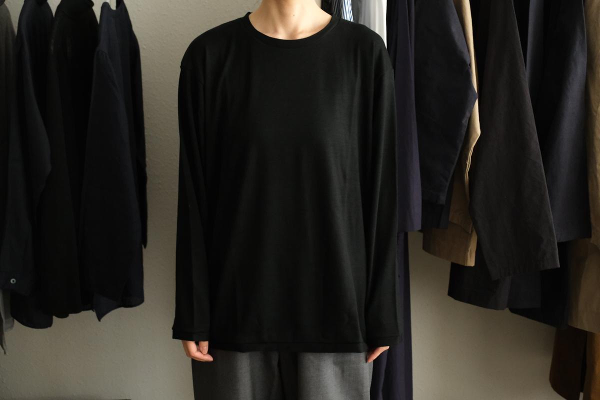 MITTAN / スーパー120’sウールスムース長袖 黒 T-35 / unisex