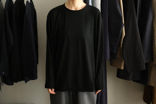 MITTAN / スーパー120’sウールスムース長袖 黒 T-35 / unisex