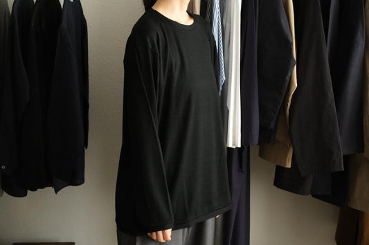 MITTAN / スーパー120’sウールスムース長袖 黒 T-35 / unisex