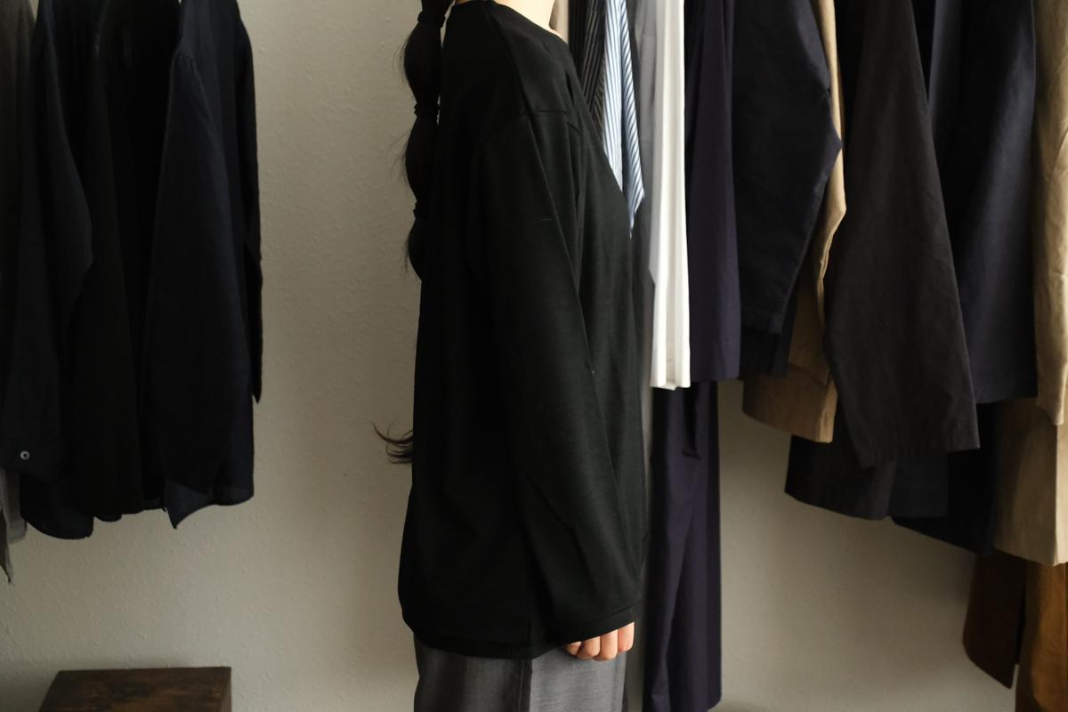MITTAN / スーパー120’sウールスムース長袖 黒 T-35 / unisex
