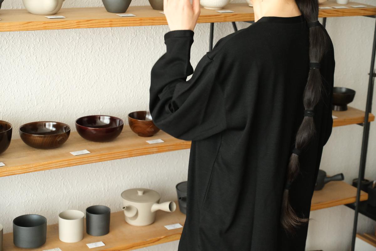 MITTAN / スーパー120’sウールスムース長袖 黒 T-35 / unisex