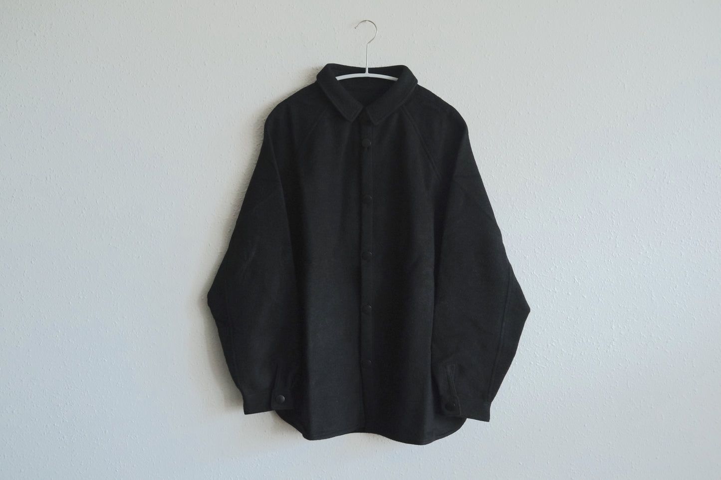 MITTAN / ウールシルクキャメルシャツ 黒 SH-108 / unisex