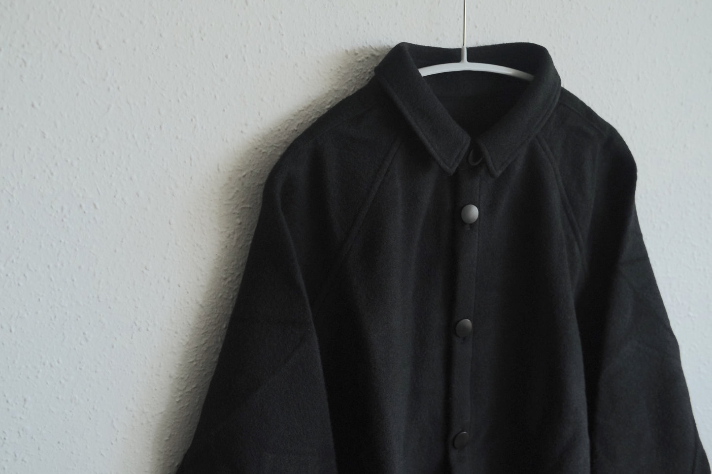 MITTAN / ウールシルクキャメルシャツ 黒 SH-108 / unisex