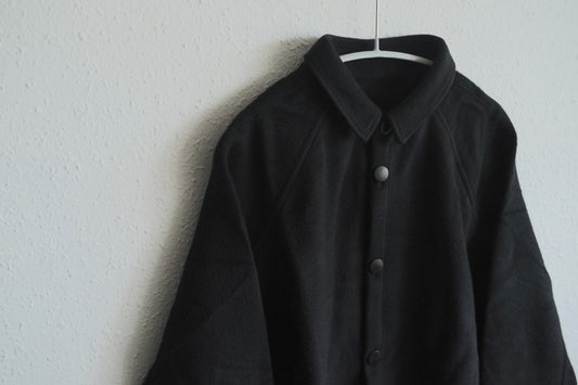 MITTAN / ウールシルクキャメルシャツ 黒 SH-108 / unisex