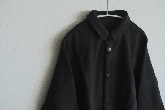 MITTAN / ウールシルクキャメルシャツ 黒 SH-108 / unisex