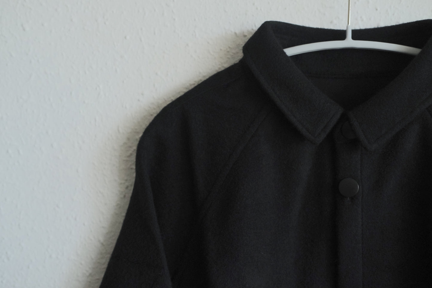 MITTAN / ウールシルクキャメルシャツ 黒 SH-108 / unisex