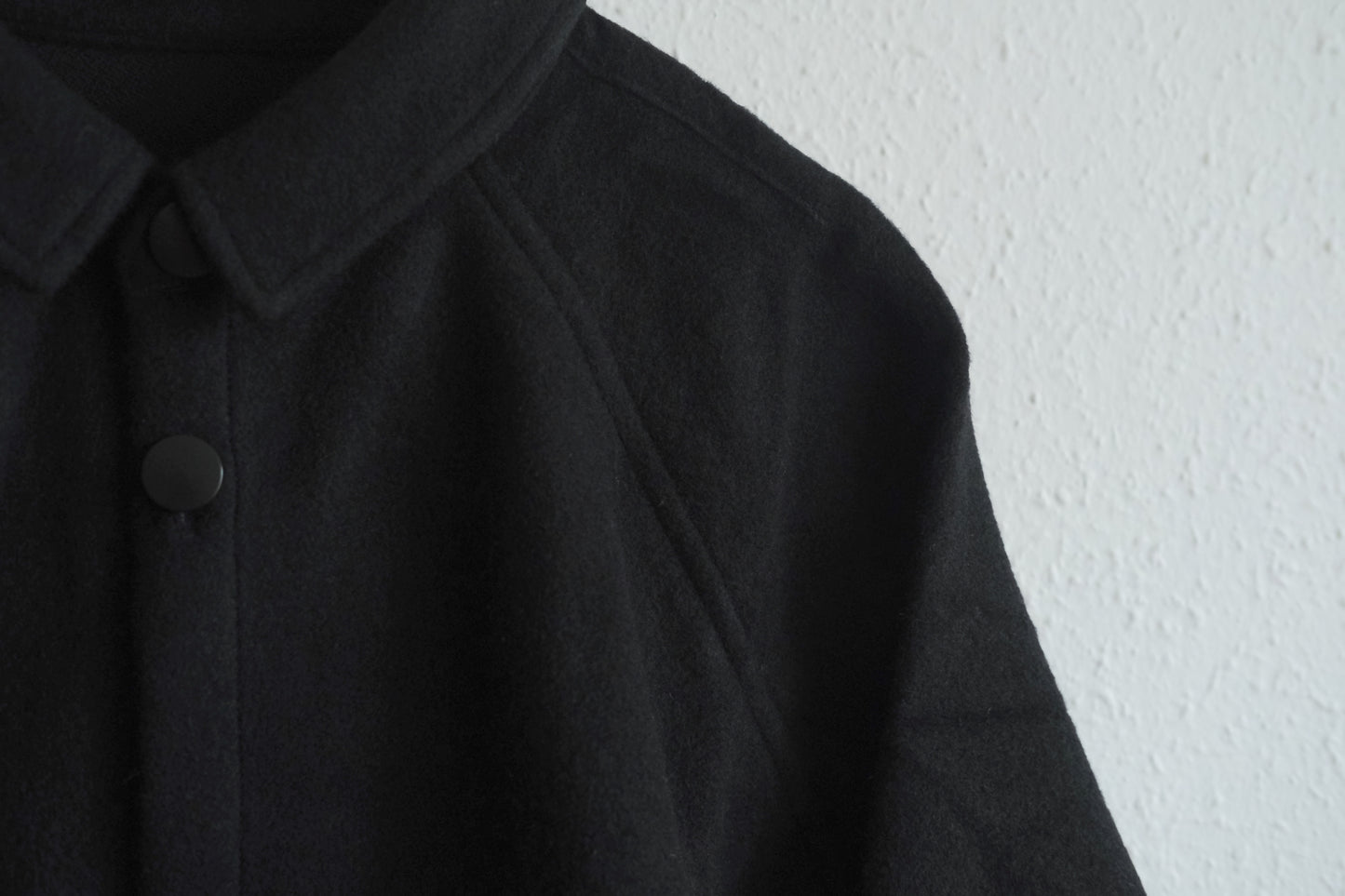 MITTAN / ウールシルクキャメルシャツ 黒 SH-108 / unisex