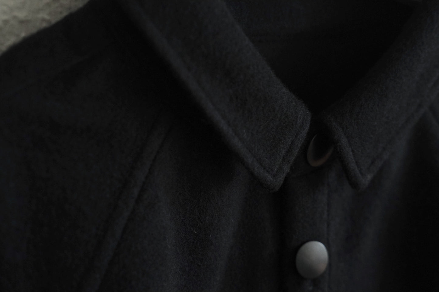 MITTAN / ウールシルクキャメルシャツ 黒 SH-108 / unisex