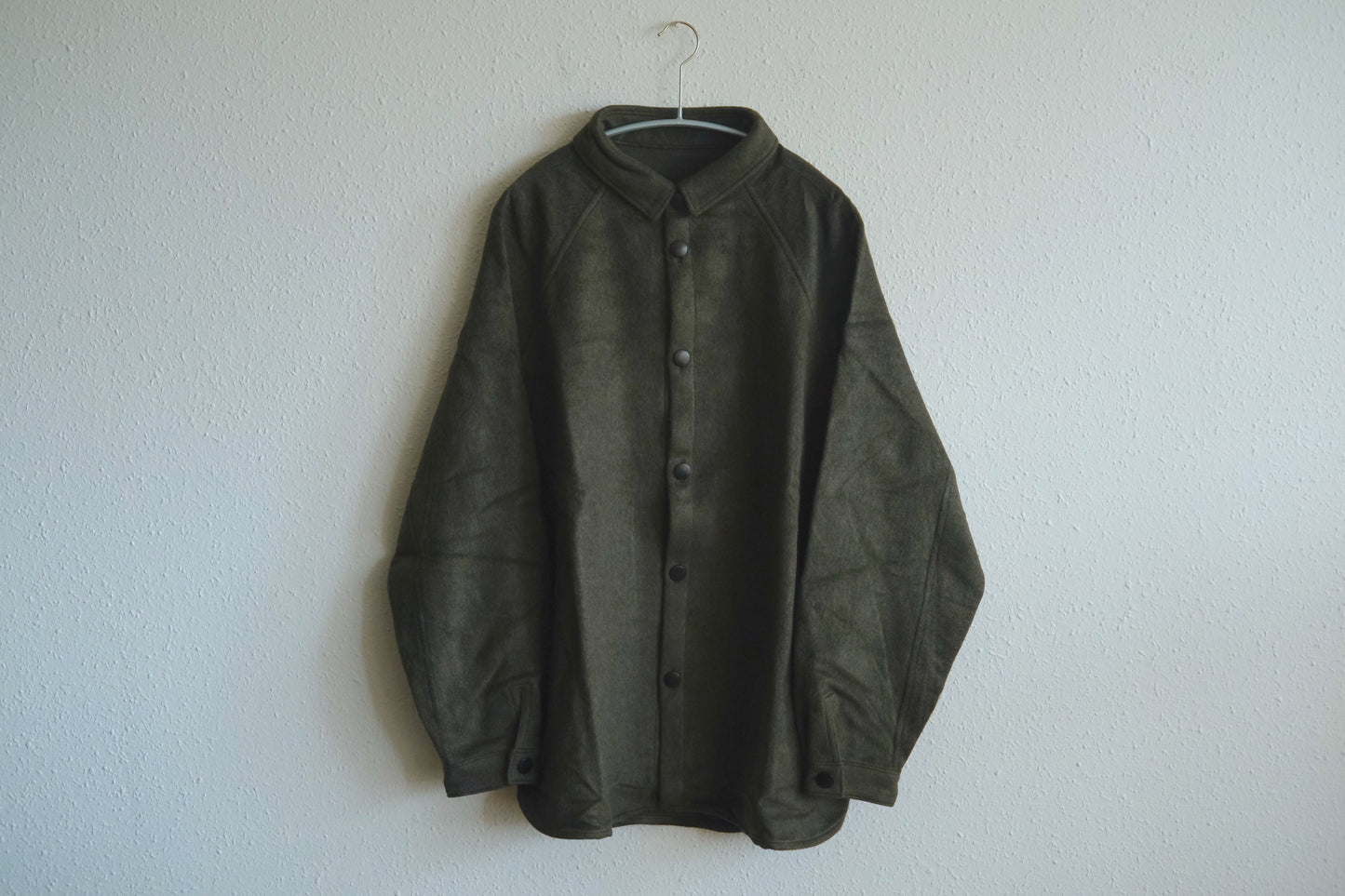 MITTAN / ウールシルクキャメルシャツ 灰緑 SH-108 / unisex