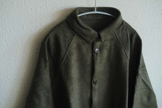 MITTAN / ウールシルクキャメルシャツ 灰緑 SH-108 / unisex