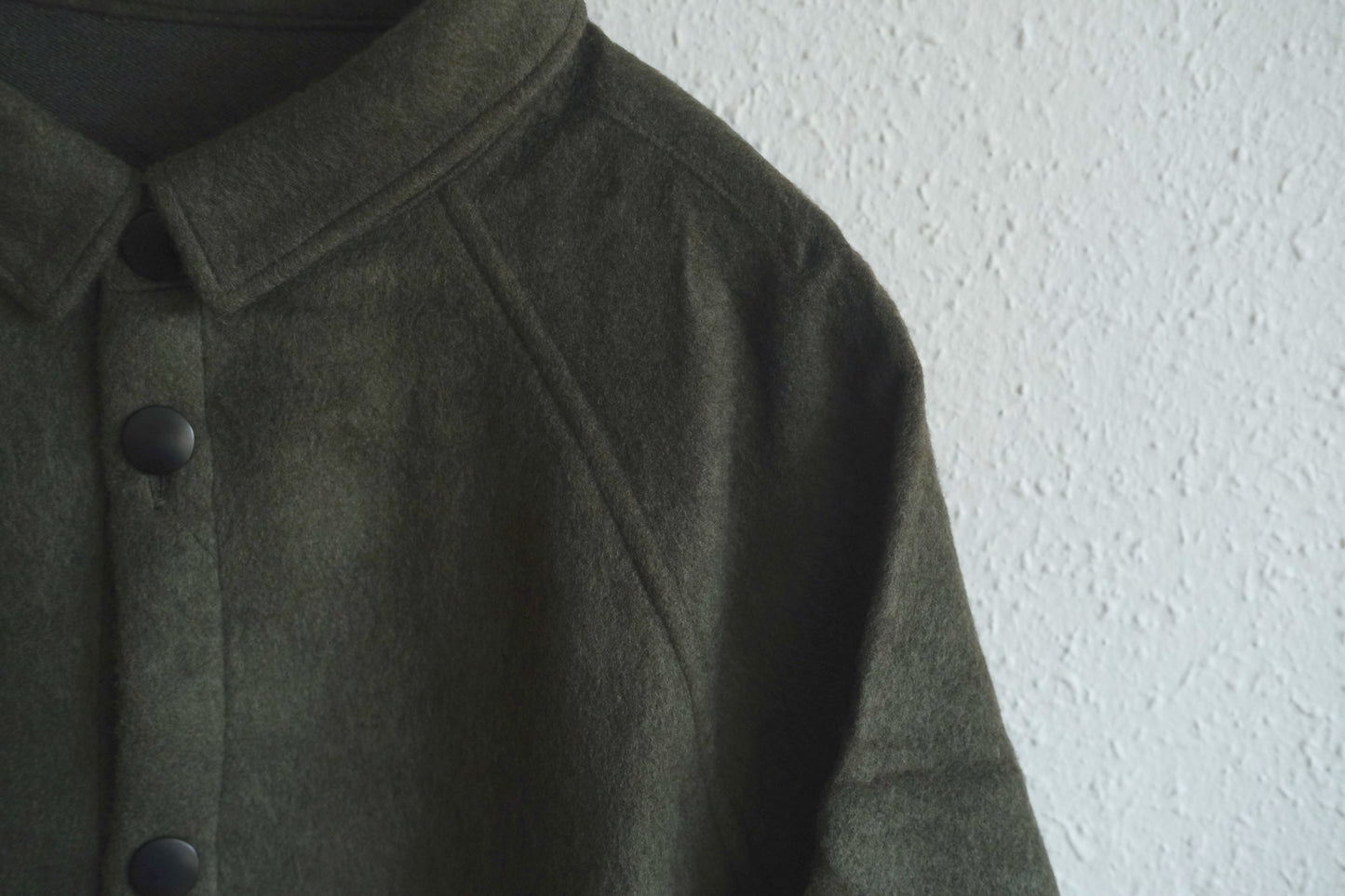 MITTAN / ウールシルクキャメルシャツ 灰緑 SH-108 / unisex