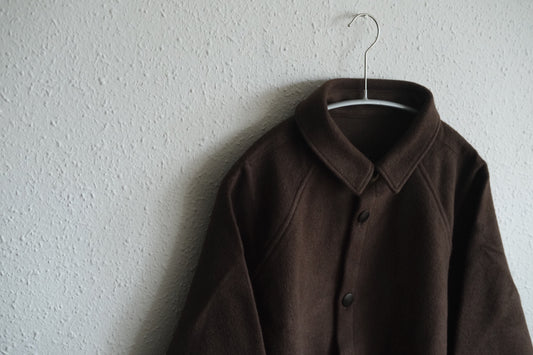 MITTAN / ウールシルクキャメルシャツ 茶 SH-108 / unisex