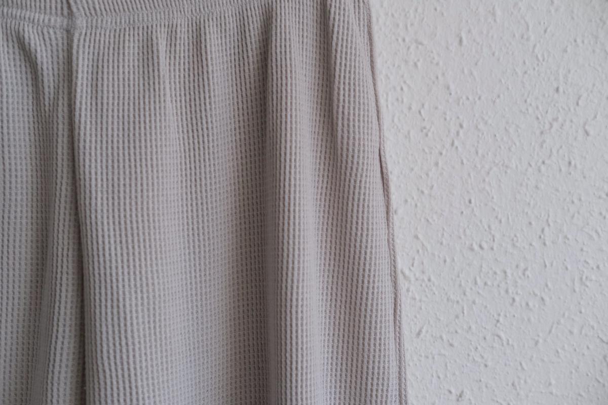 yohaku ドバイパンツ｜綿リネン ワッフル素材 ライトグレー｜unisex freesize