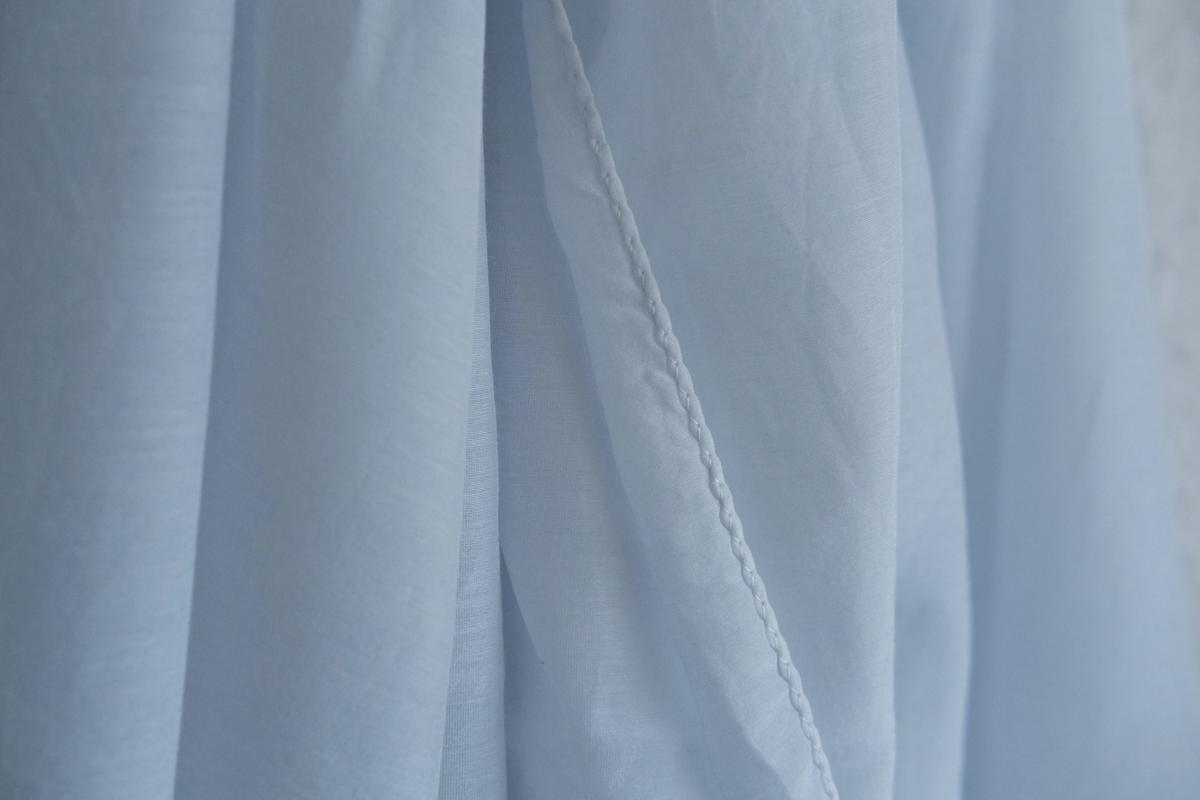 enrica cottonsilk scarf｜gardenia-blue