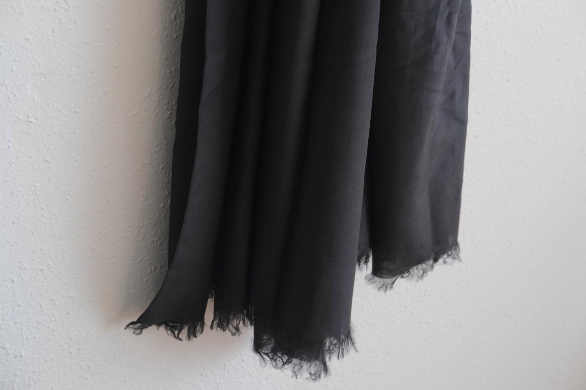 enrica cottonsilk scarf｜black
