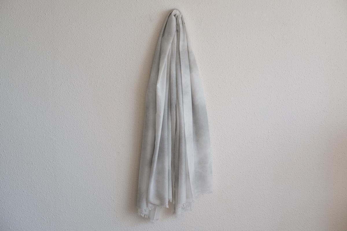 enrica cottonsilk scarf｜charcoal-grey