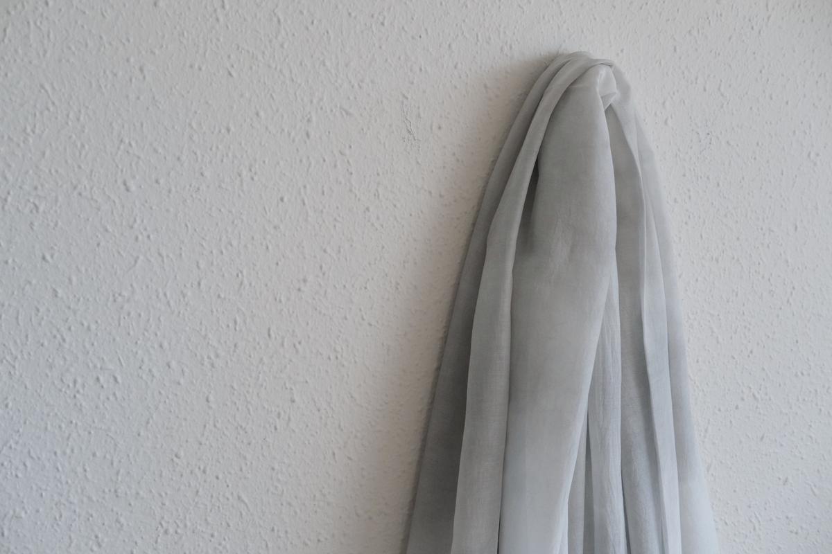 enrica cottonsilk scarf｜charcoal-grey
