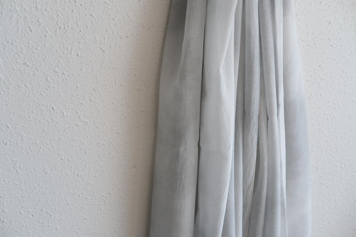 enrica cottonsilk scarf｜charcoal-grey