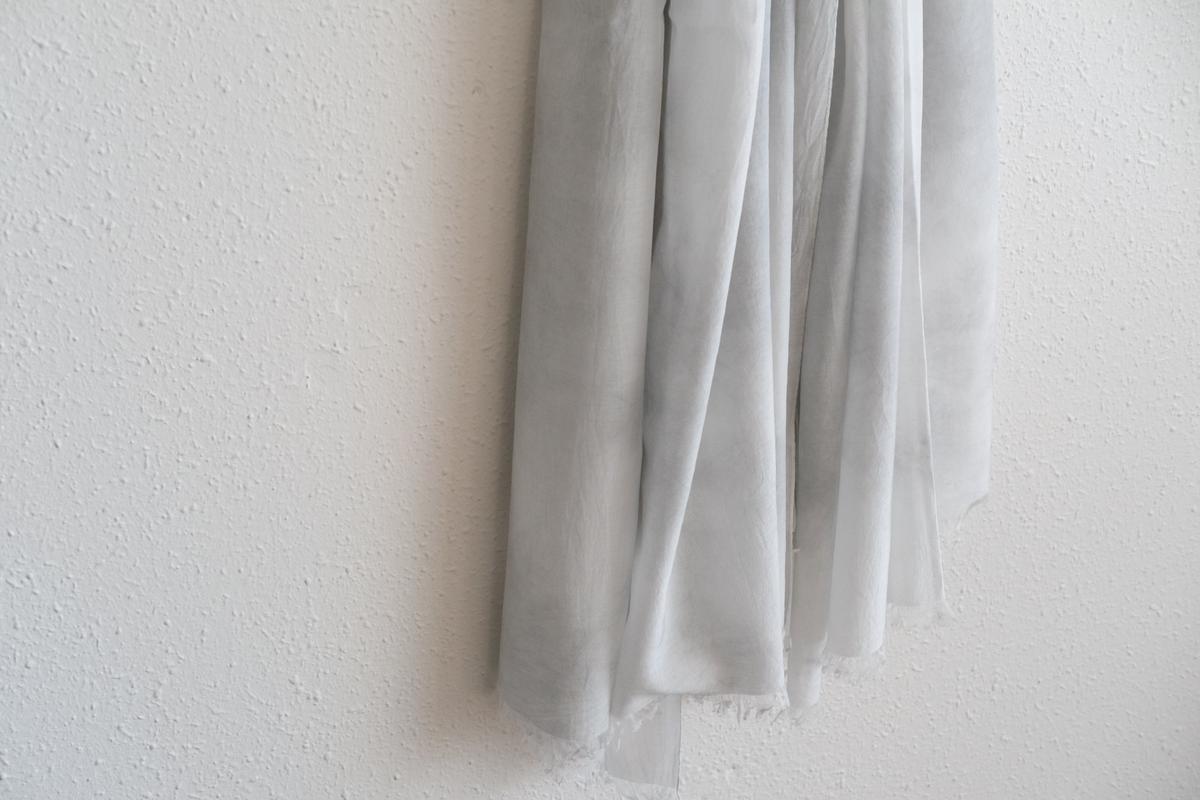 enrica cottonsilk scarf｜charcoal-grey