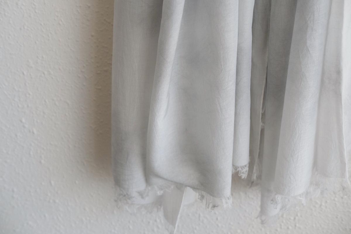 enrica cottonsilk scarf｜charcoal-grey