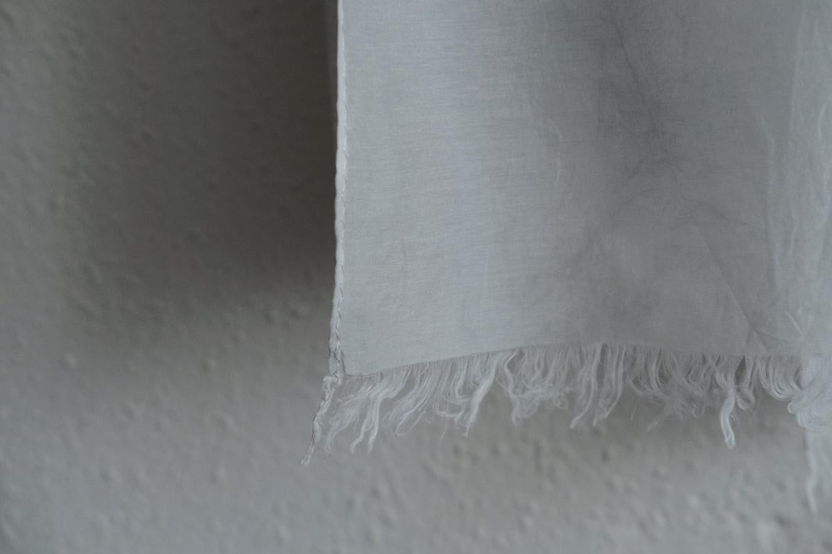 enrica cottonsilk scarf｜charcoal-grey