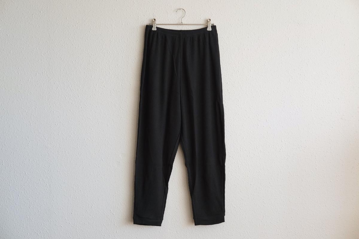 yohaku ドバイパンツ｜綿リネン ワッフル素材 チャコール｜unisex freesize