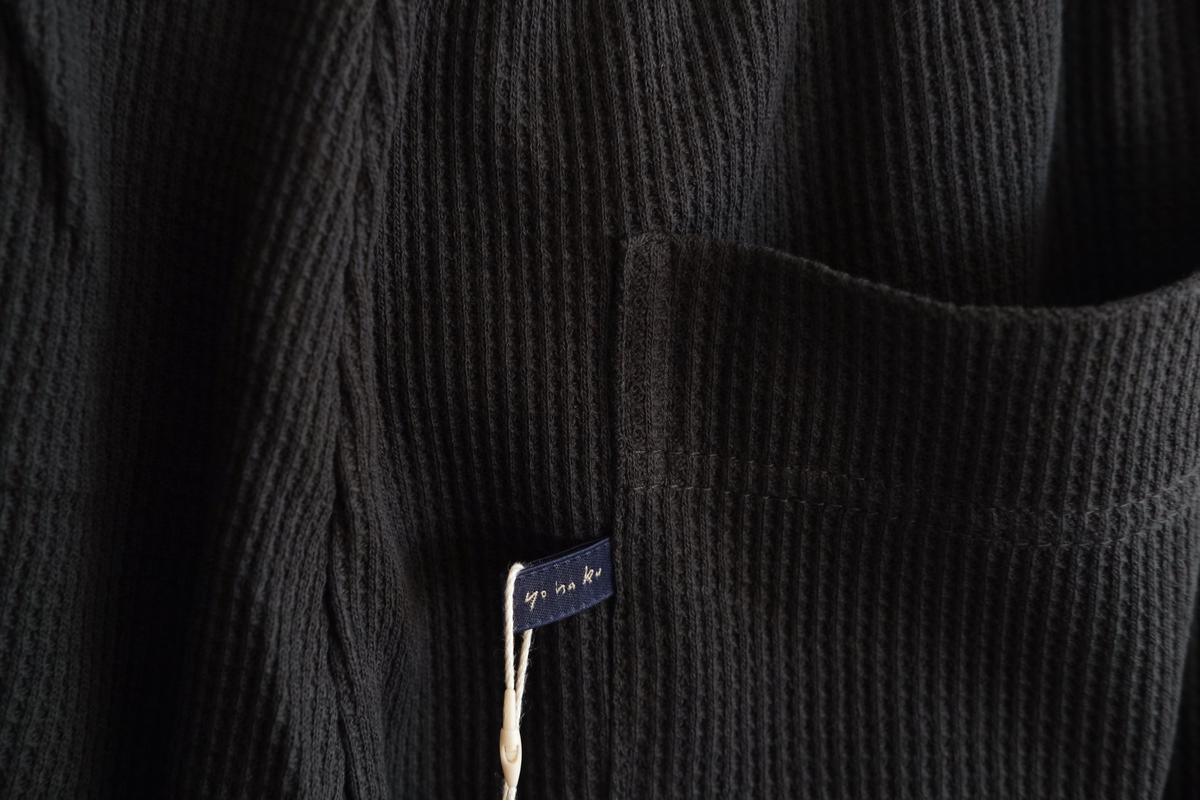 yohaku ドバイパンツ｜綿リネン ワッフル素材 チャコール｜unisex freesize