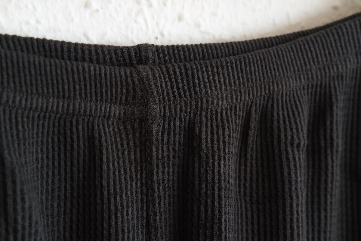 yohaku ドバイパンツ｜綿リネン ワッフル素材 チャコール｜unisex freesize