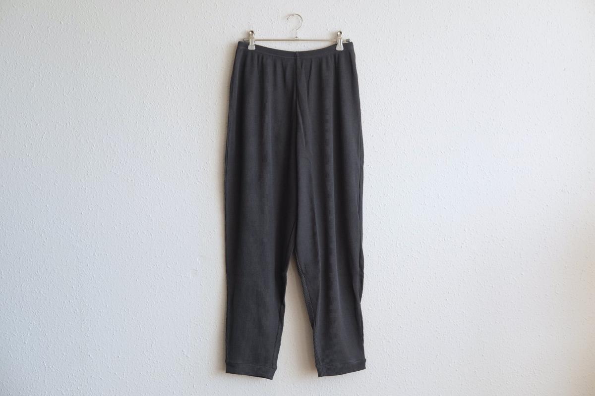 yohaku ドバイパンツ｜綿リネン ワッフル素材 グレイッシュネイビー｜unisex freesize