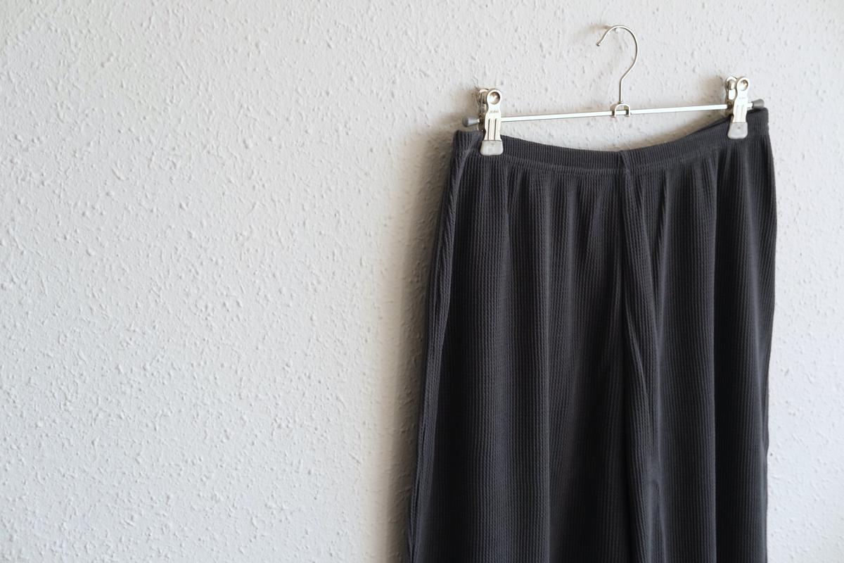 yohaku ドバイパンツ｜綿リネン ワッフル素材 グレイッシュネイビー｜unisex freesize