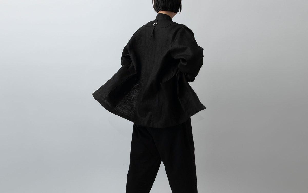 【2024年3月お届け】木間服装製作 jacket リネン black｜unisex freesize