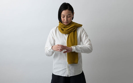 リネンニットストール|オリーブ