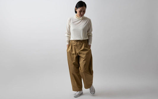 木間服装製作 pants cotton beige|unisex freesize