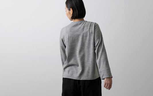 HANDROOM WOMEN'S ウールジャージー クルーネックカットソー lightgrey|ladies|2size