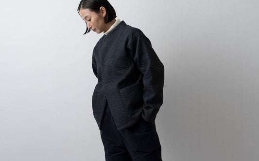 MITTAN / 中わた刺し子織ジャケット 灰 JK-64 / unisex