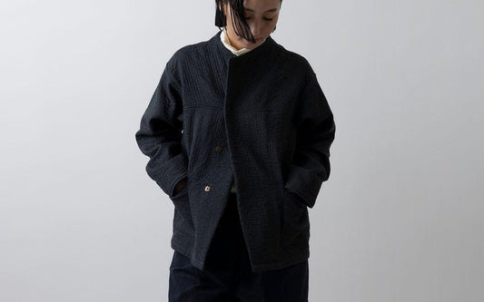 MITTAN / 中わた刺し子織ジャケット 灰 JK-64 / unisex