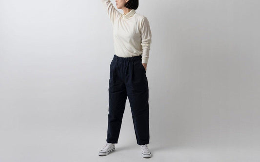 バフクロス ワイドパンツ ブラックネイビー|unisex 3 size