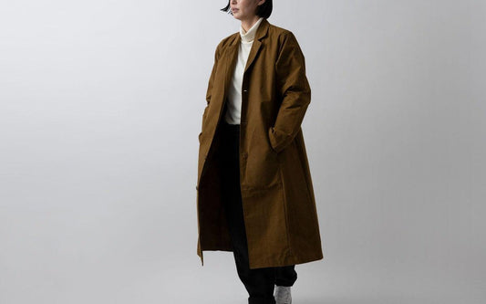 バフクロス ロングジャケット カーキブラウン|unisex 2 size