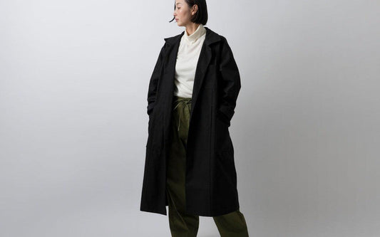 【2024年2月お届け】木間服装製作 coat コットン帆布 black｜unisex freesize