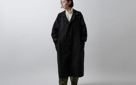【2024年2月お届け】木間服装製作 coat コットン帆布 black｜unisex freesize