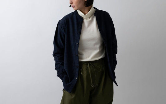 MITTAN / 毛綿三重織シャツ 紺がさね SH-112 / unisex