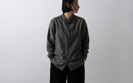 MITTAN / 毛綿三重織シャツ 茶がさね SH-112 / unisex