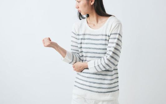 Linen Knit Long Sleeve Double Pullover | Ladies | White