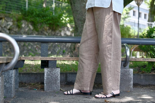 MITTAN / 大麻ワイドパンツ 柿渋×墨 PT-119DC / unisex
