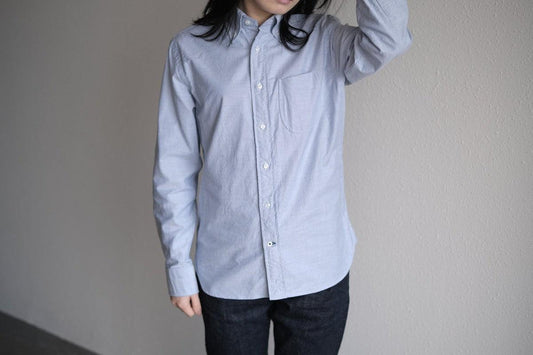 HANDROOM ボタンダウンシャツ ブルー|unisex 5size