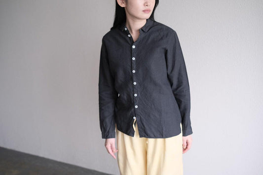 MITTAN / 大麻シャツ2 高密度 黒 SH-109 / unisex